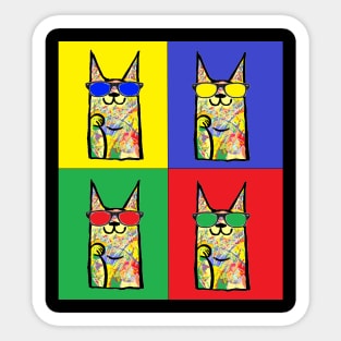 graffiti cat pop art red 34 Sticker